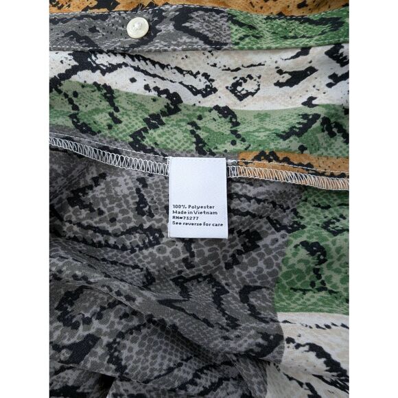 Nine West Shirt Dress Button Front‎ Tie Knot Waist Snake Print Size Large NWT - Picture 8 of 11
